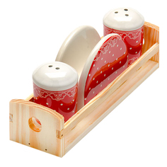 Набор для специй LORAINE Красный узор 4 пр. LR (х36)