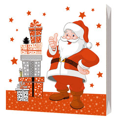 Салфетки трехслойные "Дед Мороз с подарками NEW" 33*33 см 3 слоя 20 шт Bulgaree Green