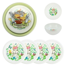 Набор пластиковой посуды для пикника ND Play Кроль-Вилль Цветочная Зая