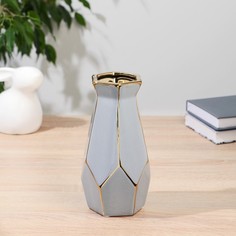 Ваза керамика Гизем d=7,5см h=19,5 см, золотисто-голубой No Brand