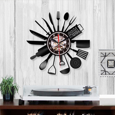 Часы настенные из виниловой пластинки Kitchen No Brand
