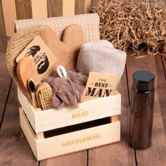 Набор подарочный Этель Real gentleman полотенце 70х140см, полотенце 30х60см и аксс (8 пред