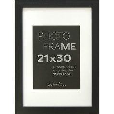Рамка пластиковая с паспарту Gloria Black 21x30 37321 No Brand