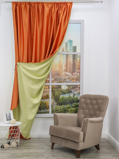 Штора классическая Amore Mio LEGER-5 200x270 см оранжевая