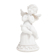 Сувенир полистоун Белоснежный ангелочек на колокольчике 8х4,2х4 см No Brand