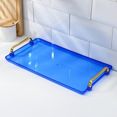 Поднос Mirror, 41,5х22х4 см, синий No Brand