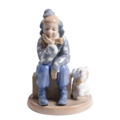 Сувенир керамика Клоун с собакой цветной 18х12х12 см No Brand