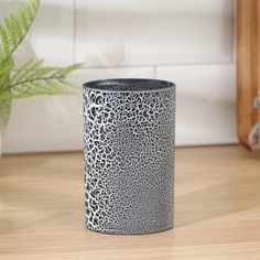 Подставка для ножей Доляна с наполнителем "Черный разлом", 14х9 см, черный