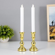 Ночник "Свечи" LED от батареек золото 5,5х5,5х30 см Risalux