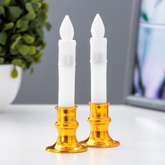 Ночник "Свеча" LED от батареек 3хLR44 золото 3,6х3,6х13 см Risalux