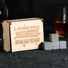 Камни для виски в деревянной шкатулке «В поиске приключений», 4 шт Дорого внимание