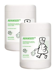 Комплект Дезинфицирующие салфетки Авансепт 160 штук белые х 2 шт ООО ВИТА ПУЛ