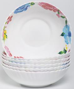 Набор салатников Olaff Роза Акварель 6 шт 650 мл 131-21038-6