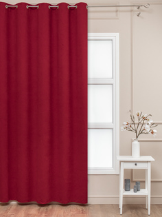 Штора Amore Mio RR Canvas-577 Вельвет канвас, 200х270, готовая, на шторной ленте, красная