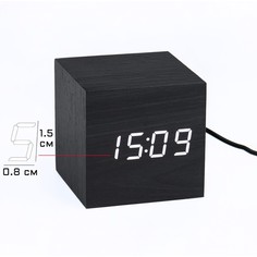 Настольные электронные часы "Цифра", 6.5 х 6.5 см, белая индикация ТероПром