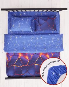 Постельное белье с простыней на резинке, поплин "Всё себе" "Блеск"; 1.5 простыня 120х200 н