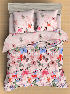 Комплект постельного белья Amore Mio BZ QR Butterflies евро макосатин разноцветный