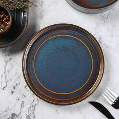 Тарелка десертная Magistro Garland 18,5?1,6 см, цвет серый с переливом