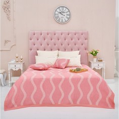 Этель Покрывало хлопковое Этель «Волны» 200х240 см, цвет розовый, 100% хлопок, 300гр/м2