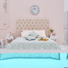 Этель Покрывало хлопковое Этель «Узоры» 200х240 см, цвет зелёный, 100% хлопок, 300гр/м2