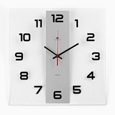 Рубин Часы настенные, серия: Интерьер, Полоса, плавный ход, 35 х 35 см
