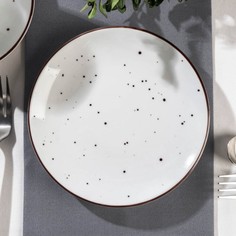Тарелка плоская DOTS white, d=16,5 см Porvasal