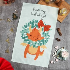 Этель Полотенце Этель Happy holidays 40х73 см, 100% хлопок, саржа 190 г/м2