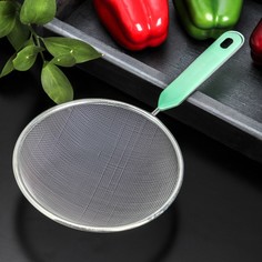 Сито с ручкой Доляна Хозяюшка, d=16 см, цвет зеленый