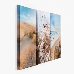 Часы настенные модульные, серия: Природа, "Песчаные пляжи", плавный ход, 150 х 50 см Timebox