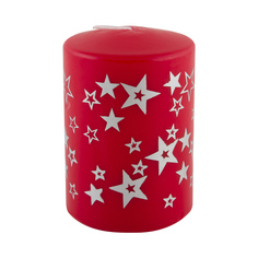 Свеча декоративная Волшебная страна Deco Christmas Звезды, 8 x 5,6 x 5,6 см, красная