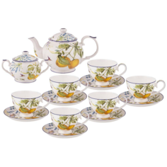 Чайный сервиз с чайником, "Прованс Лимоны" Lefard, на 6 персон, 104-870