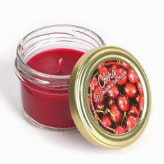 Свеча в банке ароматическая Вишневый сад 5х6 см 120 г No Brand