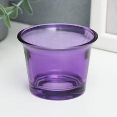 Подсвечник стекло на 1 свечу "Глянец", сиреневый 4,7х6,2х6,2 см No Brand