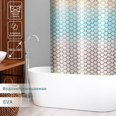 Штора для ванной Доляна "Чешуя", 180х180 см, EVA