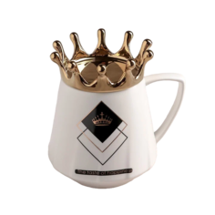 Кружка «Корона», 400 мл, с керамической крышкой, рисунок МИКС No Brand