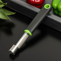 Нож для удаления сердцевины Доляна Lime, 20х2 см, цвет черно-зеленый