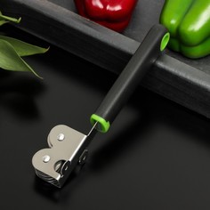 Точилка для ножей Доляна Lime, 18,3х3,5 см, цвет черно-зеленый, металл, пластик