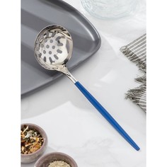 Шумовка Magistro "Грэйс", h-24,5 см, цвет ручки голубой, цвет головы серебряный