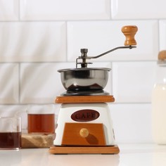 Кофемолка с ручкой "Кофе", 10х18 см, светлое дерево No Brand