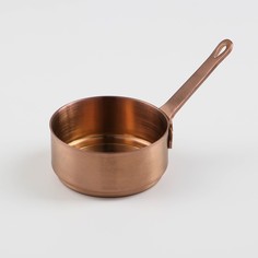 Ковш из нержавеющей стали, 120 мл, 7х7х3,5, AISI 304, металлическая ручка, медный No Brand