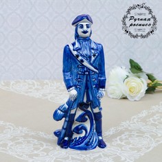 Штоф Петр 1, гжель, фарфор, 31х11 см No Brand