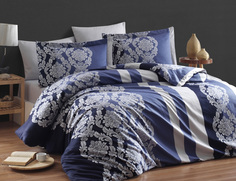 Комплект постельного белья First Choice KAVIN NAVY BLUE, хлопковый сатин, евро