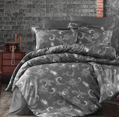 Комплект постельного белья First Choice CARMINA ANTHRACITE, хлопковый сатин, евро