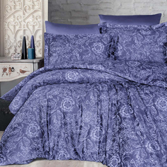 Комплект постельного белья First Choice ADVINA INDIGO, хлопковый сатин, евро
