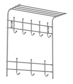 Вешалка настенная НИКА ВПТ8 серый 8 рожков полка Nika