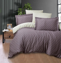 Комплект постельного белья First Choice POINT LILAC, хлопковый сатин, евро