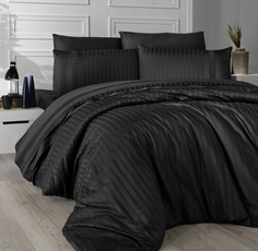 Комплект постельного белья First Choice NEW TREND BLACK хлопковый сатин люкс евро