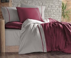 Комплект постельного белья First Choice DUET RED & BEIGE, хлопковый сатин, евро