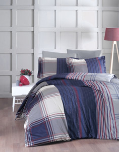 Комплект постельного белья First Choice ROXY NAVY BLUE, хлопковый сатин, евро