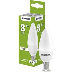 Светодиодная лампа GENERICA C35 свеча 8Вт 230В 4000К E14 LL-C35-08-230-40-E14-G
